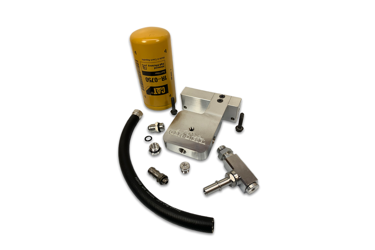 G&R Diesel Engine Mounted CAT Fuel Filter Conversion Kit | 2021-2024Dodge Ram 6.7 Cummins